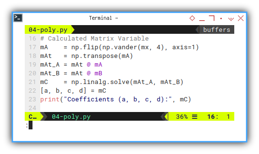 Polynomial: Python Source: Calculation
