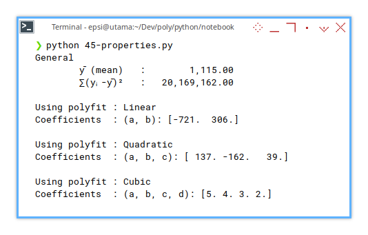 Python: Manual Calculation Result: Statistical Properties: Matrix