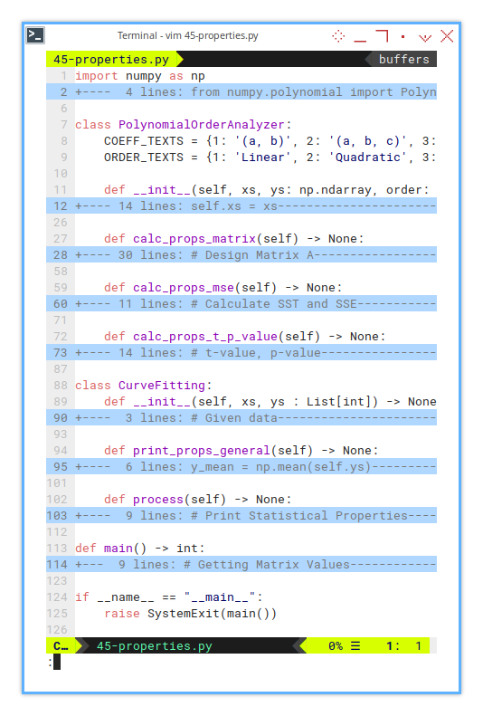 Python: Statistical Properties: Skeleton
