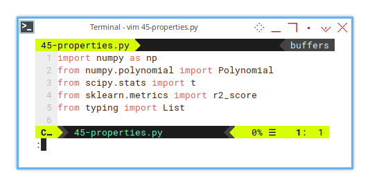 Python: Statistical Properties: Import Statement