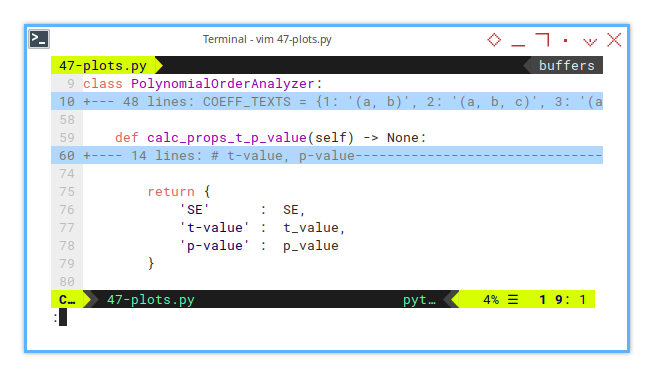 Python: Visualization: Curve Fitting: t-value, p-value