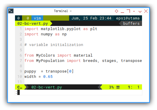 Python: Simple Bar Chart: Variable Initialization