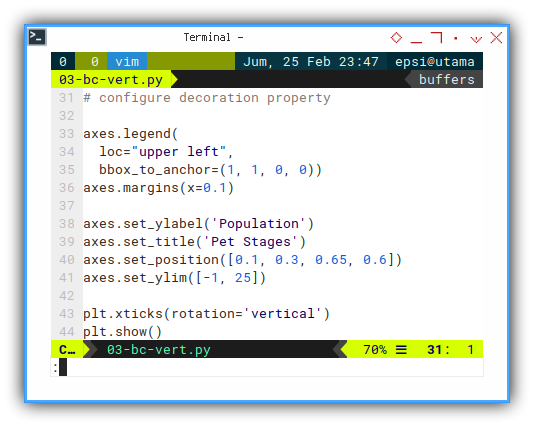 Python: Cumulative Bar Chart: Vertical Decoration