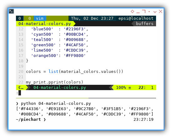 ViM: Python: Material Colors